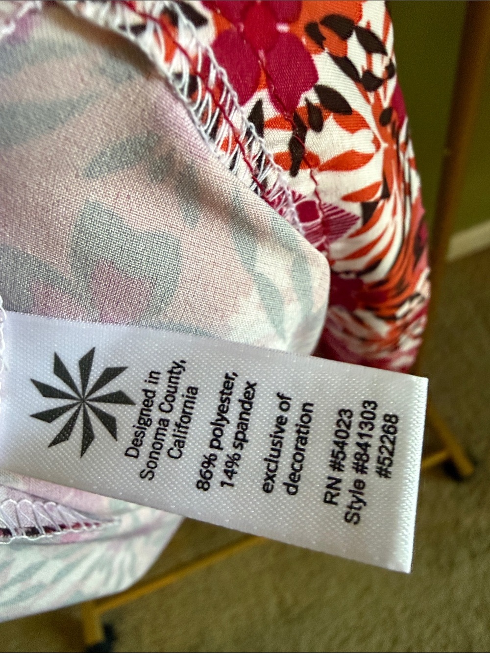 Athleta Pink and Brown Patterned Halter Dress - Picture 6 of 7